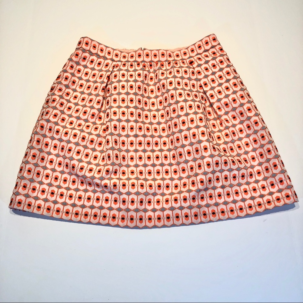 J Crew Embroidered Geometric Jacquard Skirt